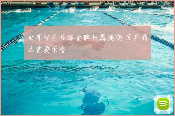 世界杯乒乓球金牌归属揭晓 国乒再添重要荣誉